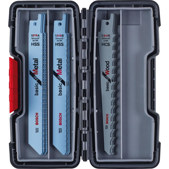 Säbelsägeblatt-Set Bosch 15-teilig Basic for Wood and Metal-Beschreibung lesen