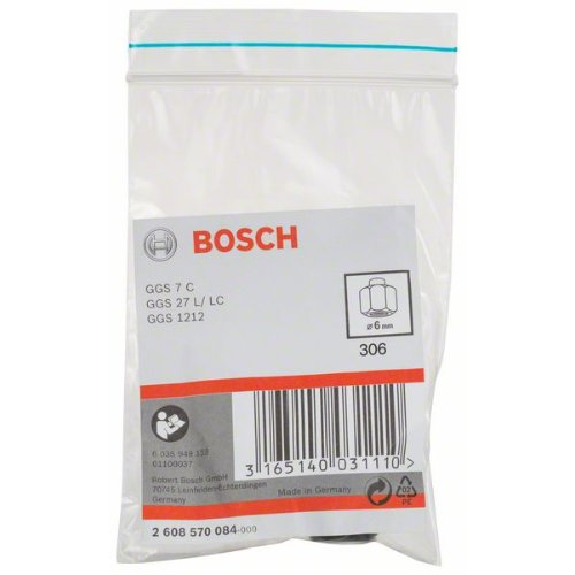 Spannzange mit Spannmutter, 6 mm, für Bosch-Geradschleifer-Beschreibung lesen