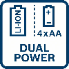 Linienlaser GLL 3-80 C, mit 4 x 1,5-V-LR6-(AA)-Batterien, Akku-Adapter