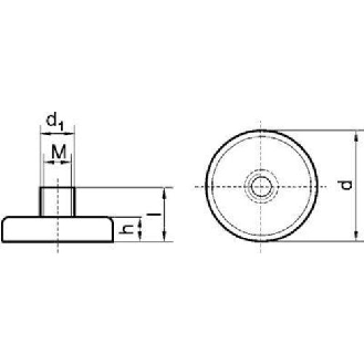 Neodym-Magnet-Flachgreifer mit Gewindebuchse10 x 4,5 / 11,5mm-Beschreibung lesen
