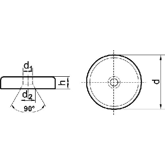 NdFeB-FlachGröße Magnetm.Bohr40 x 8,0 mm-Beschreibung lesen