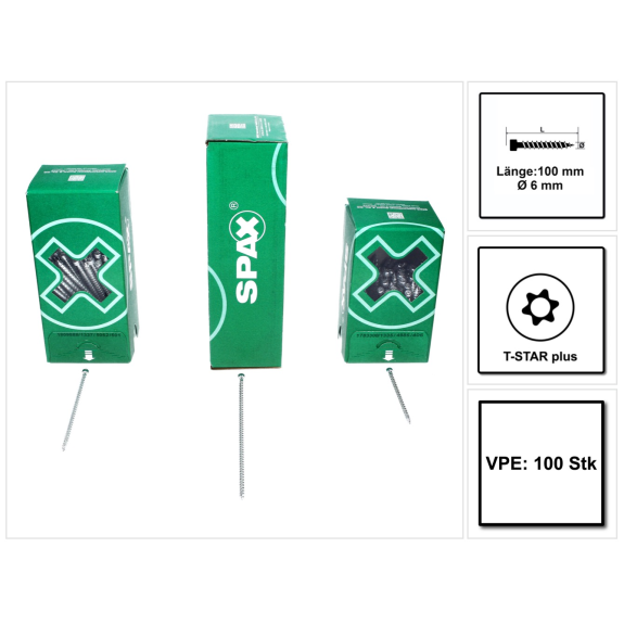 SPAX ZylKo T-STAR+ 6,0x100 VG Wirox-Beschreibung lesen
