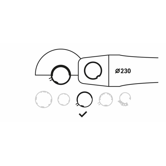 Trennschutzhaube 230 mm, mit Codierung-Beschreibung lesen