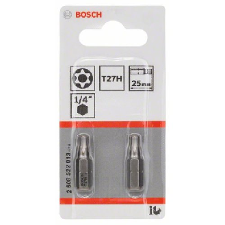Security-Torx-Schrauberbit Extra-Hart, T27H, 25 mm, 2er-Pack-Beschreibung lesen