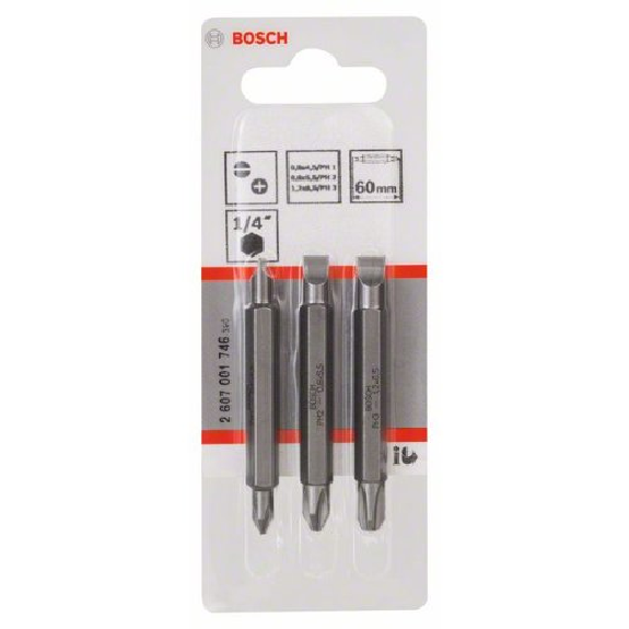 Doppelklingenbit-Set, 3-teilig, S0,6x4,5, PH1, S0,8x5,5, PH2, S1,2x6,5, PH3,60mm Doppelklingenbit-Set, 3-teilig, S0,6x4,5, PH1, S0,8x5,5, PH2, S1,2x6,5, PH3,60mm-Beschreibung lesen