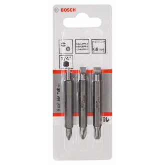 Doppelklingenbit-Set, 3-teilig, S0,6x4,5, PH1, S0,8x5,5, PH2, S1,2x6,5, PH3,60mm-Beschreibung lesen