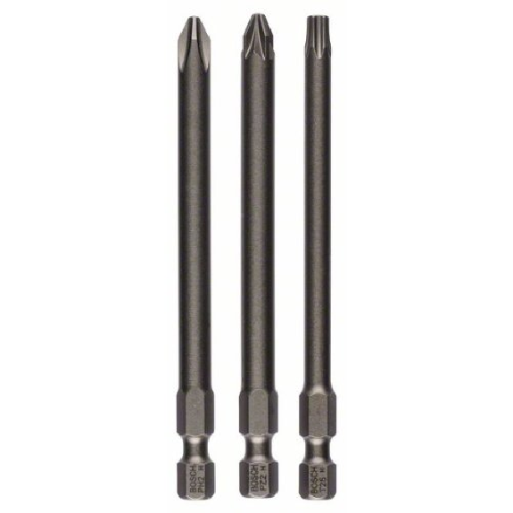 Schrauberbit-Set Extra-Hart, 3-teilig, PH2, PZ2, T25, 89 mm-Beschreibung lesen