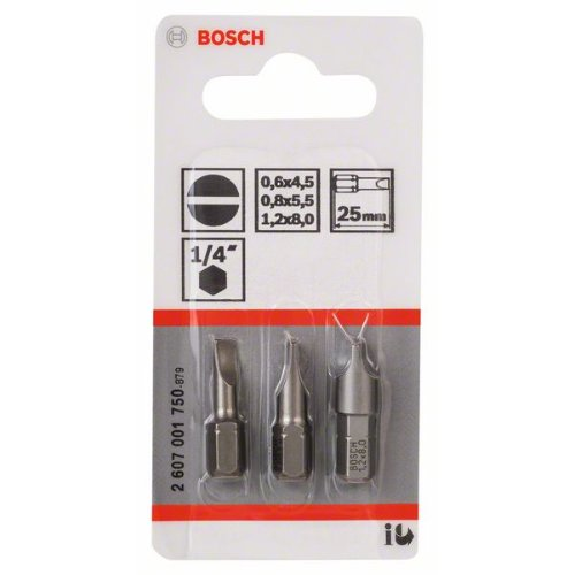 Schrauberbit-Set Extra-Hart (S), 3-teilig, 25 mm, S0,6x4,5, S0,8x5,5, S1,2x8,0 Schrauberbit-Set Extra-Hart (S), 3-teilig, 25 mm, S0,6x4,5, S0,8x5,5, S1,2x8,0-Beschreibung lesen
