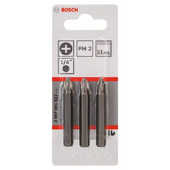 Schrauberbit Extra-Hart, PH 2, 51 mm, 3er-Pack-Beschreibung lesen