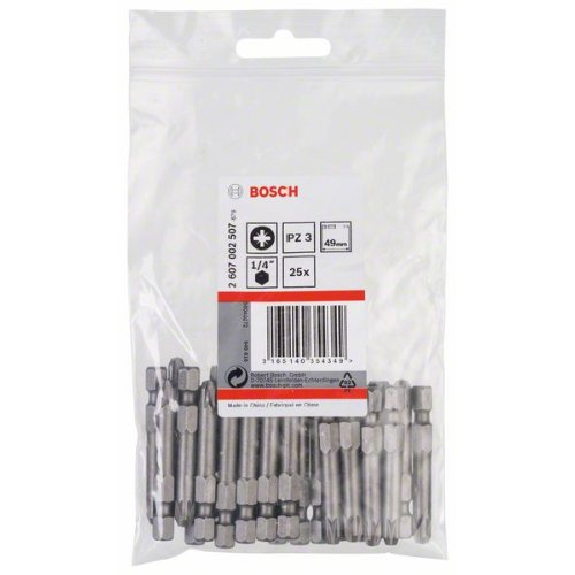 Schrauberbit Extra-Hart, PZ 3, 49 mm, 25er-Pack Schrauberbit Extra-Hart, PZ 3, 49 mm, 25er-Pack-Beschreibung lesen