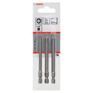 Schrauberbit-Set Extra-Hart, 3-teilig, PZ1, PZ2, PZ3, 89 mm-Beschreibung lesen
