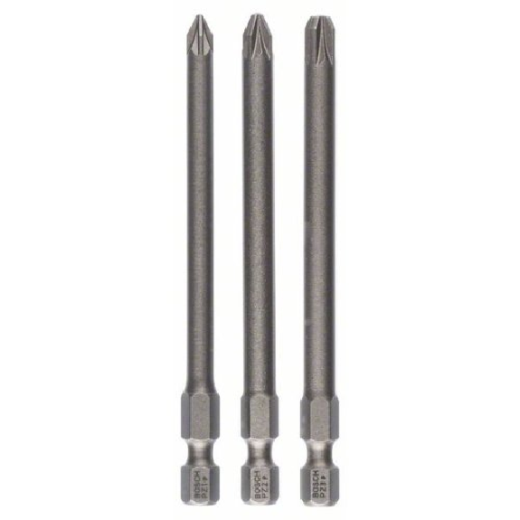 Schrauberbit-Set Extra-Hart, 3-teilig, PZ1, PZ2, PZ3, 89 mm Schrauberbit-Set Extra-Hart, 3-teilig, PZ1, PZ2, PZ3, 89 mm-Beschreibung lesen