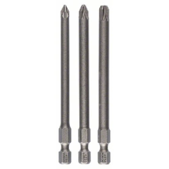 Schrauberbit-Set Extra-Hart, 3-teilig, PZ1, PZ2, PZ3, 89 mm-Beschreibung lesen