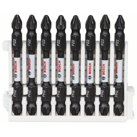 Jeu d'embouts de tournevis double lame Impact Control, 8 pièces, PH2-PZ2, 65 mm-Leggi tutto