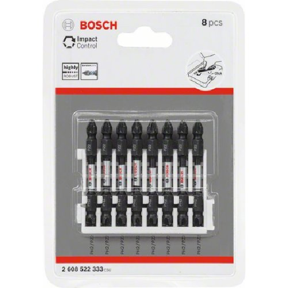 Doppelklingen Schrauberbit-Set Impact Control, 8-teilig, PH2-PZ2, 65 mm-Beschreibung lesen