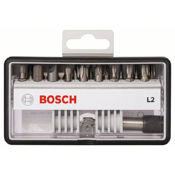 Schrauberbit-Set Robust Line L Extra-Hart, 18+1-teilig, 25mm, PH, PZ, T, LS, HEX-Beschreibung lesen