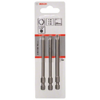 Schrauberbit-Set Extra-Hart, 3-teilig, T20, T25, T30, 89 mm-Beschreibung lesen