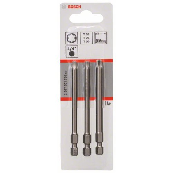 Schrauberbit-Set Extra-Hart, 3-teilig, T20, T25, T30, 89 mm Schrauberbit-Set Extra-Hart, 3-teilig, T20, T25, T30, 89 mm-Beschreibung lesen