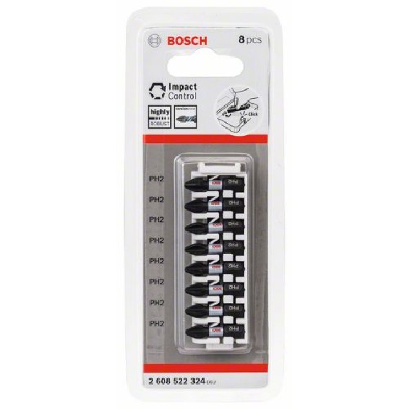 Schrauberbit-Set Impact Control, 8-teilig, PH2, 25 mm-Beschreibung lesen