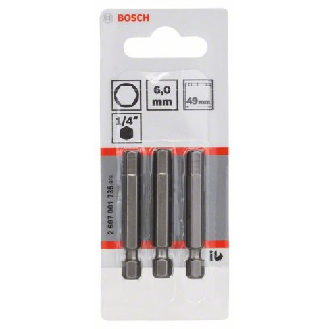 Schrauberbit Extra-Hart, HEX 6, 49 mm, 3er-Pack-Beschreibung lesen