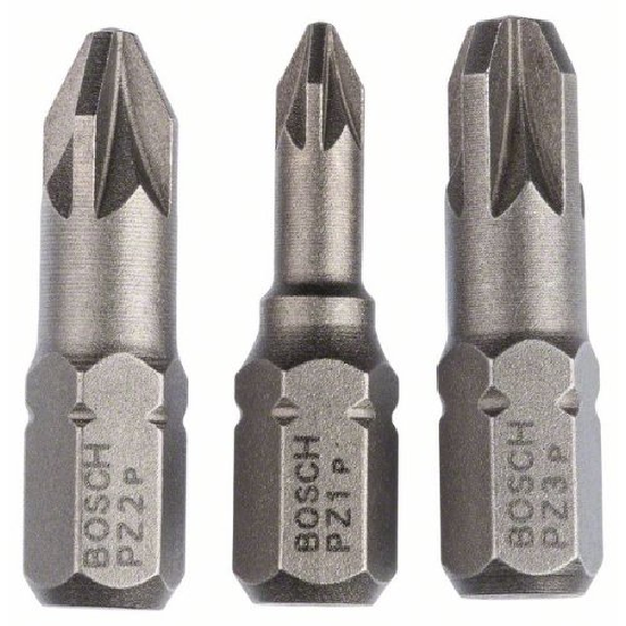 Schrauberbit-Set Extra-Hart (PZ), 3-teilig, PZ1, PZ2, PZ3, 25 mm-Beschreibung lesen