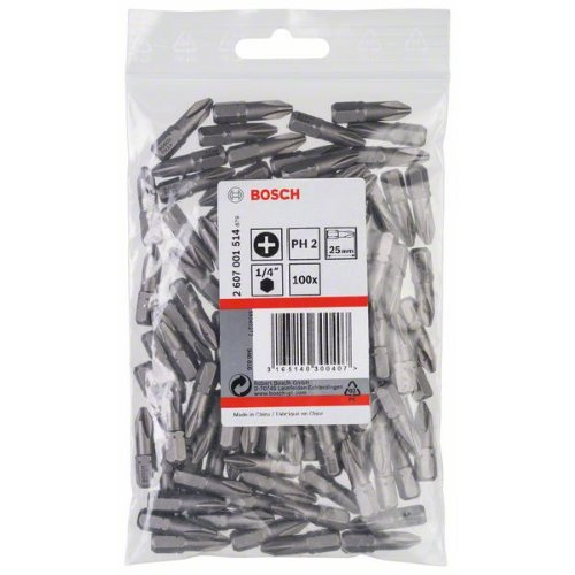 Schrauberbit Extra-Hart, PH 2, 25 mm, 100er-Pack-Beschreibung lesen