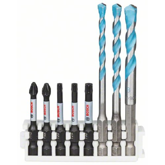 Pack d'embouts de tournevis Impact Control, 8 pièces, mélangés à une perceuse multi-usages-Leggi tutto