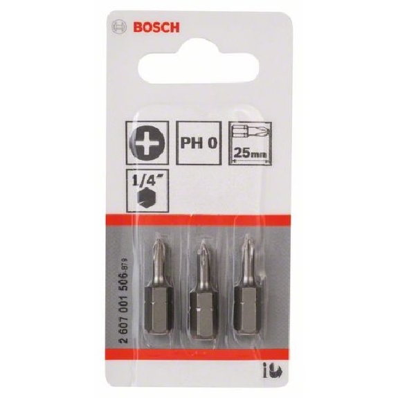 Schrauberbit Extra-Hart, PH 0, 25 mm, 3er-Pack-Beschreibung lesen