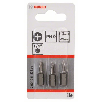 Schrauberbit Extra-Hart, PH 0, 25 mm, 3er-Pack-Beschreibung lesen