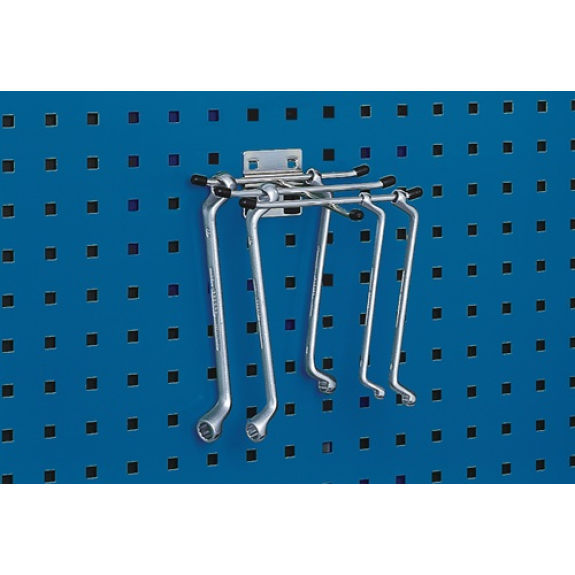 Support sextuple  l.170xP150 mm galvanisé adapté à panneaux perforés  1,00 PCE-Leggi tutto