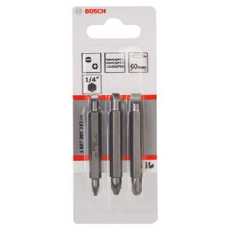 Doppelklingenbit-Set, 3-teilig, S0,6x4,5, PZ1, S0,8x5,5, PZ2, S1,2x6,5, PZ3,60mm-Beschreibung lesen