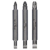 Doppelklingenbit-Set, 3-teilig, S0,6x4,5, PZ1, S0,8x5,5, PZ2, S1,2x6,5, PZ3,60mm