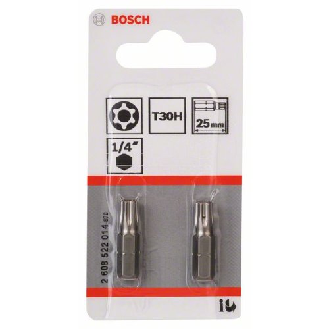 Security-Torx-Schrauberbit Extra-Hart, T30H, 25 mm, 2er-Pack-Beschreibung lesen