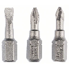Schrauberbit-Set Extra-Hart (gemischt), 3-teilig, S 0,6x4,5, PH1, PZ1, 25 mm