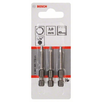 Schrauberbit Extra-Hart, HEX 3, 49 mm, 3er-Pack-Beschreibung lesen