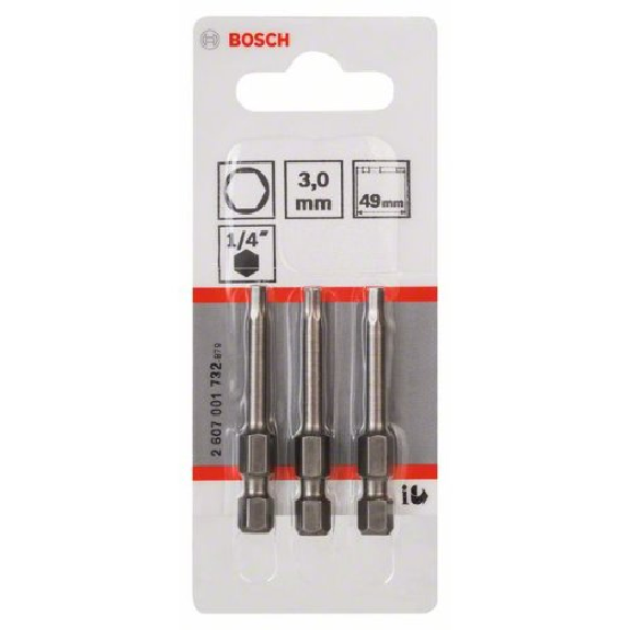 Schrauberbit Extra-Hart, HEX 3, 49 mm, 3er-Pack-Beschreibung lesen