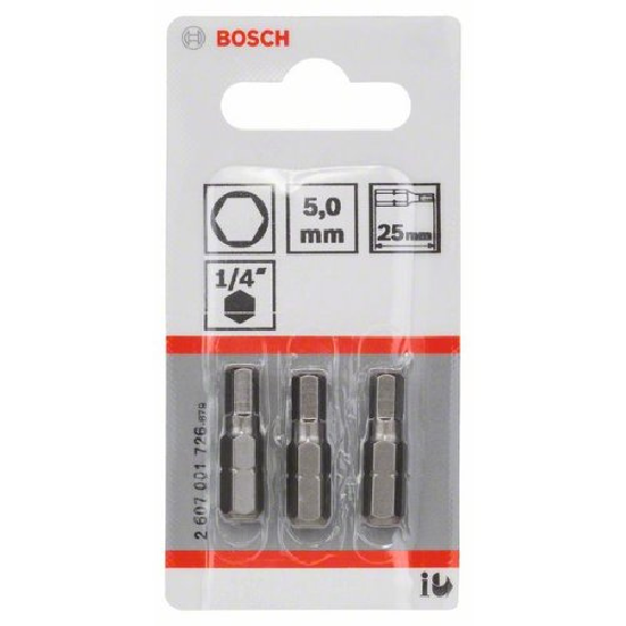 Schrauberbit Extra-Hart, HEX 5, 25 mm, 3er-Pack-Beschreibung lesen