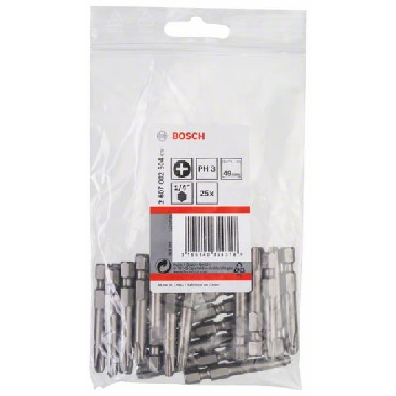Schrauberbit Extra-Hart, PH 3, 49 mm, 25er-Pack Schrauberbit Extra-Hart, PH 3, 49 mm, 25er-Pack-Beschreibung lesen