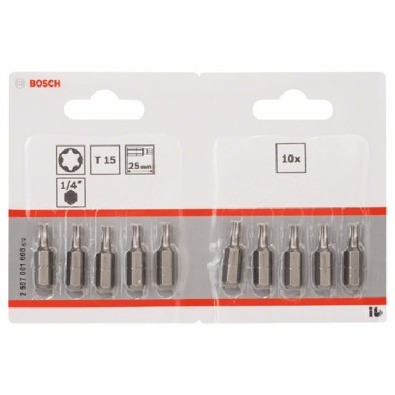 Schrauberbit Extra-Hart, T15, 25 mm, 10er-Pack-Beschreibung lesen