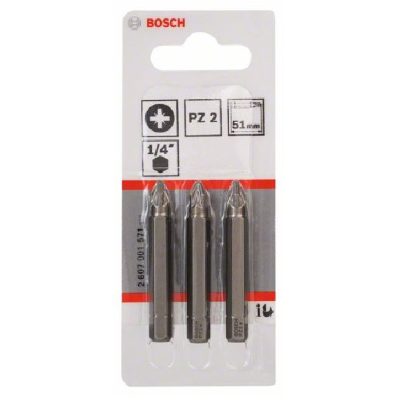 Schrauberbit Extra-Hart, PZ 2, 51 mm, 3er-Pack-Beschreibung lesen