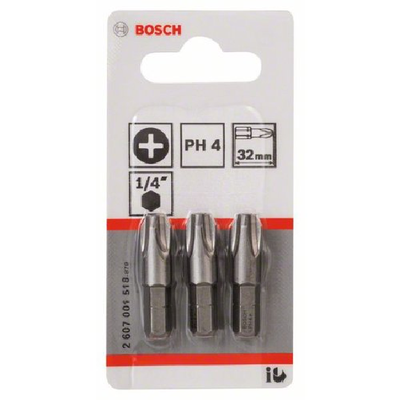 Schrauberbit Extra-Hart, PH 4, 32 mm, 3er-Pack Schrauberbit Extra-Hart, PH 4, 32 mm, 3er-Pack-Beschreibung lesen