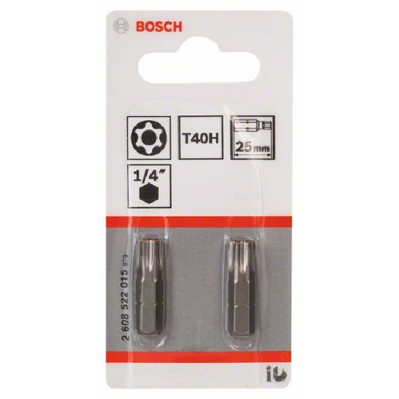 Security-Torx-Schrauberbit Extra-Hart, T40H, 25 mm, 2er-Pack Security-Torx-Schrauberbit Extra-Hart, T40H, 25 mm, 2er-Pack-Beschreibung lesen