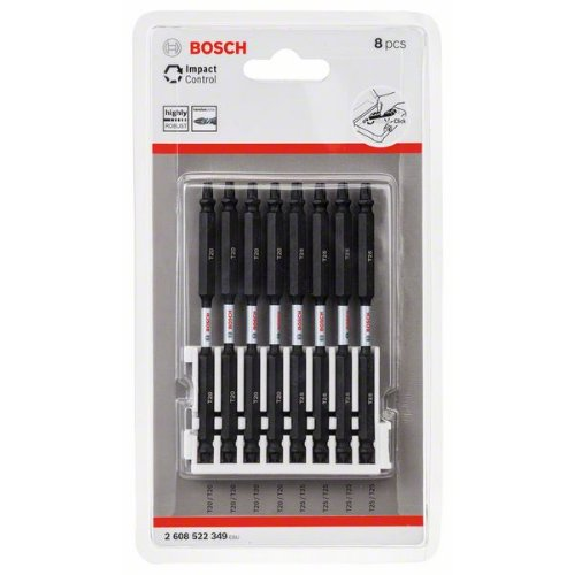 Doppelklingen Schrauberbit-Set Impact Control, 8-teilig, 4 x T20, 4 x T25,110 mm-Beschreibung lesen