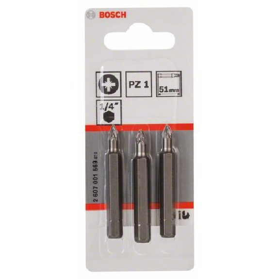Schrauberbit Extra-Hart, PZ 1, 51 mm, 3er-Pack Schrauberbit Extra-Hart, PZ 1, 51 mm, 3er-Pack-Beschreibung lesen