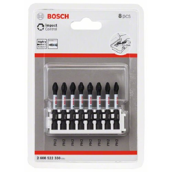 Schrauberbit-Set Impact Control, 8-teilig, PH2, 50 mm Schrauberbit-Set Impact Control, 8-teilig, PH2, 50 mm-Beschreibung lesen