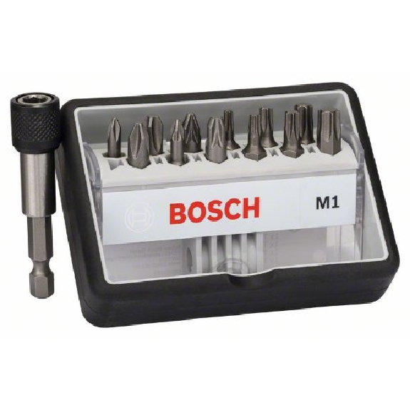 Schrauberbit-Set Robust Line M Extra-Hart, 12 + 1-teilig, 25 mm, PH, PZ, Torx Schrauberbit-Set Robust Line M Extra-Hart, 12 + 1-teilig, 25 mm, PH, PZ, Torx-Beschreibung lesen