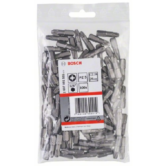 Schrauberbit Extra-Hart, PZ 3, 25 mm, 100er-Pack Schrauberbit Extra-Hart, PZ 3, 25 mm, 100er-Pack-Beschreibung lesen