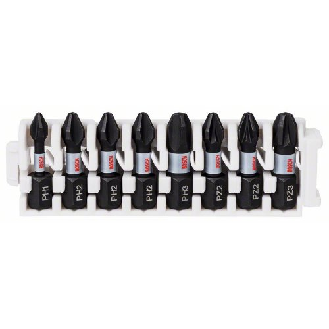 Schrauberbit-Set Impact Control, 8-teilig, PH1-PH3/PZ2-PZ3, 25 mm-Beschreibung lesen