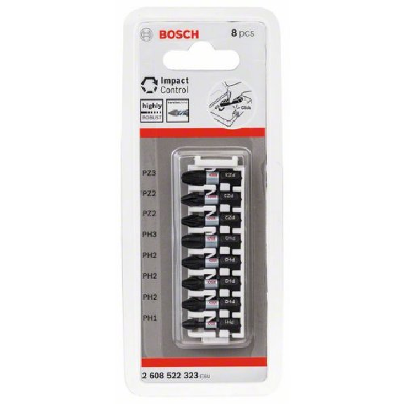 Schrauberbit-Set Impact Control, 8-teilig, PH1-PH3/PZ2-PZ3, 25 mm-Beschreibung lesen
