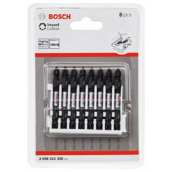Doppelklingen Schrauberbit-Set Impact Control, 8-teilig, PZ2-PZ2, 65 mm-Beschreibung lesen